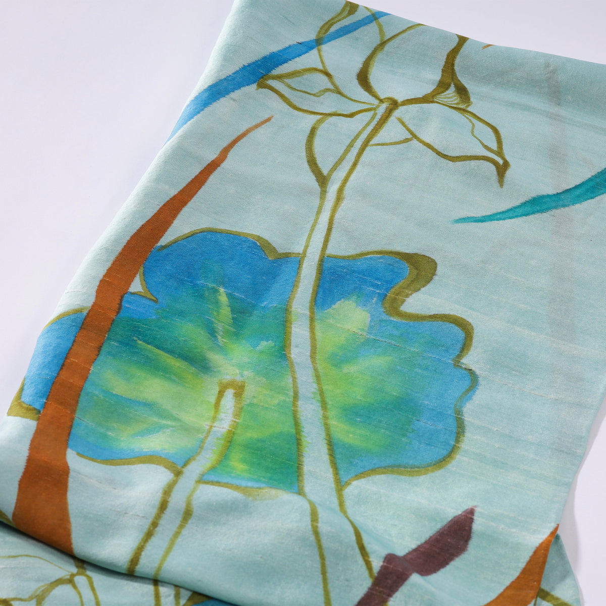 SEN - Lotus Hand-painted Tussah Silk Shawl 150