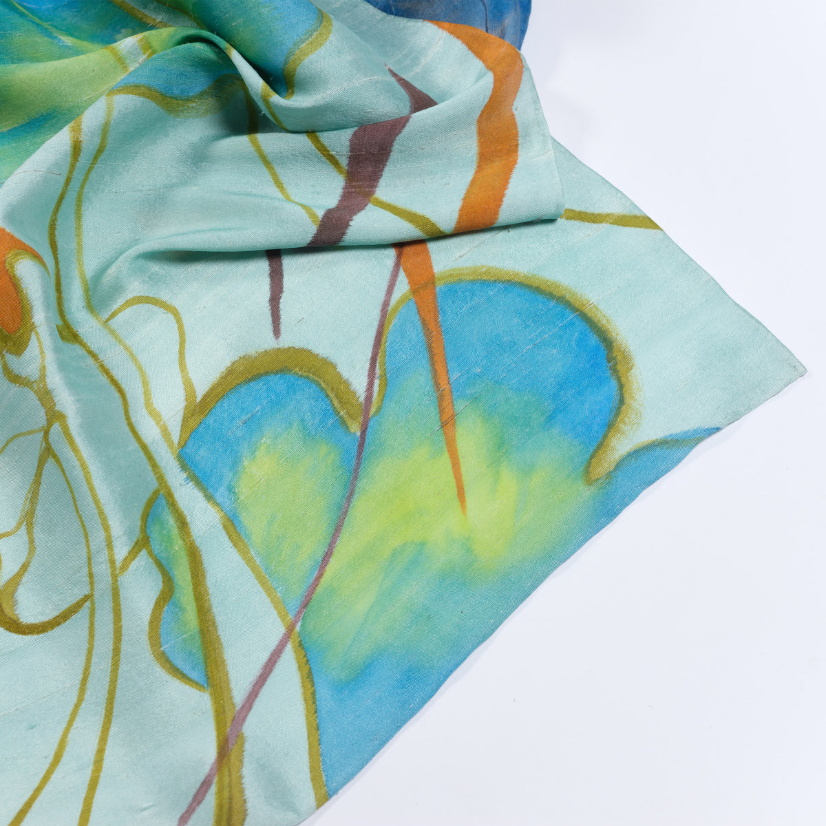 SEN - Lotus Hand-painted Tussah Silk Shawl 150