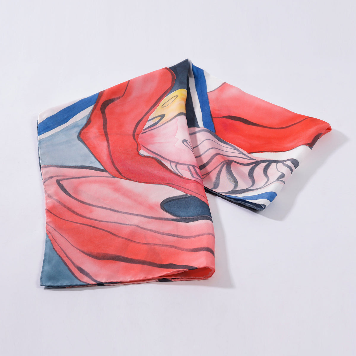 SEN - Lotus Hand-painted Silk Shawl 180