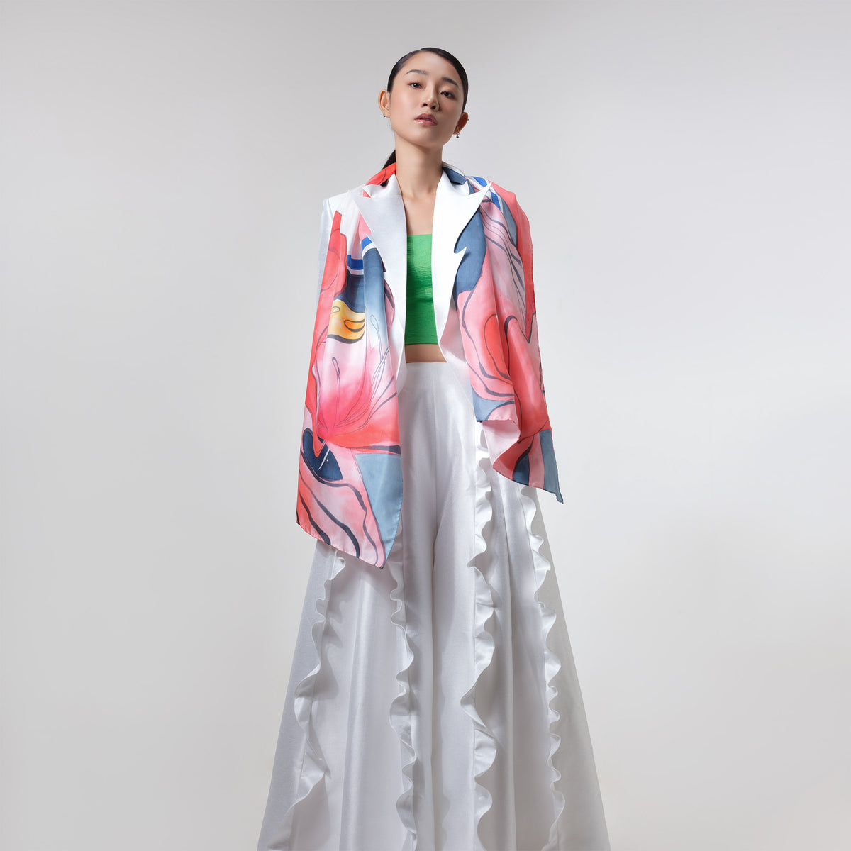 SEN - Lotus Hand-painted Silk Shawl 180