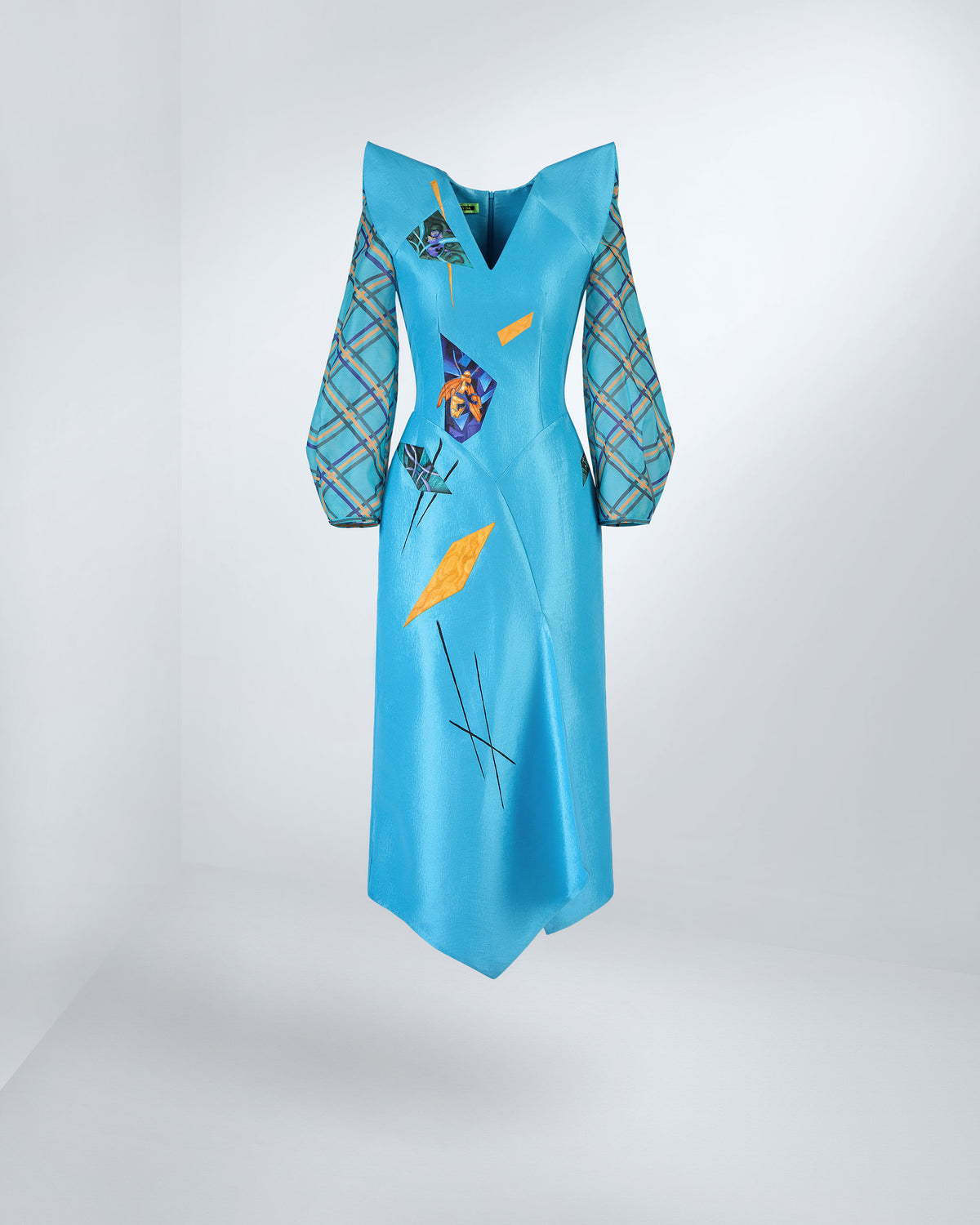 Thời Gian - Đầm Midi Xanh Cyan