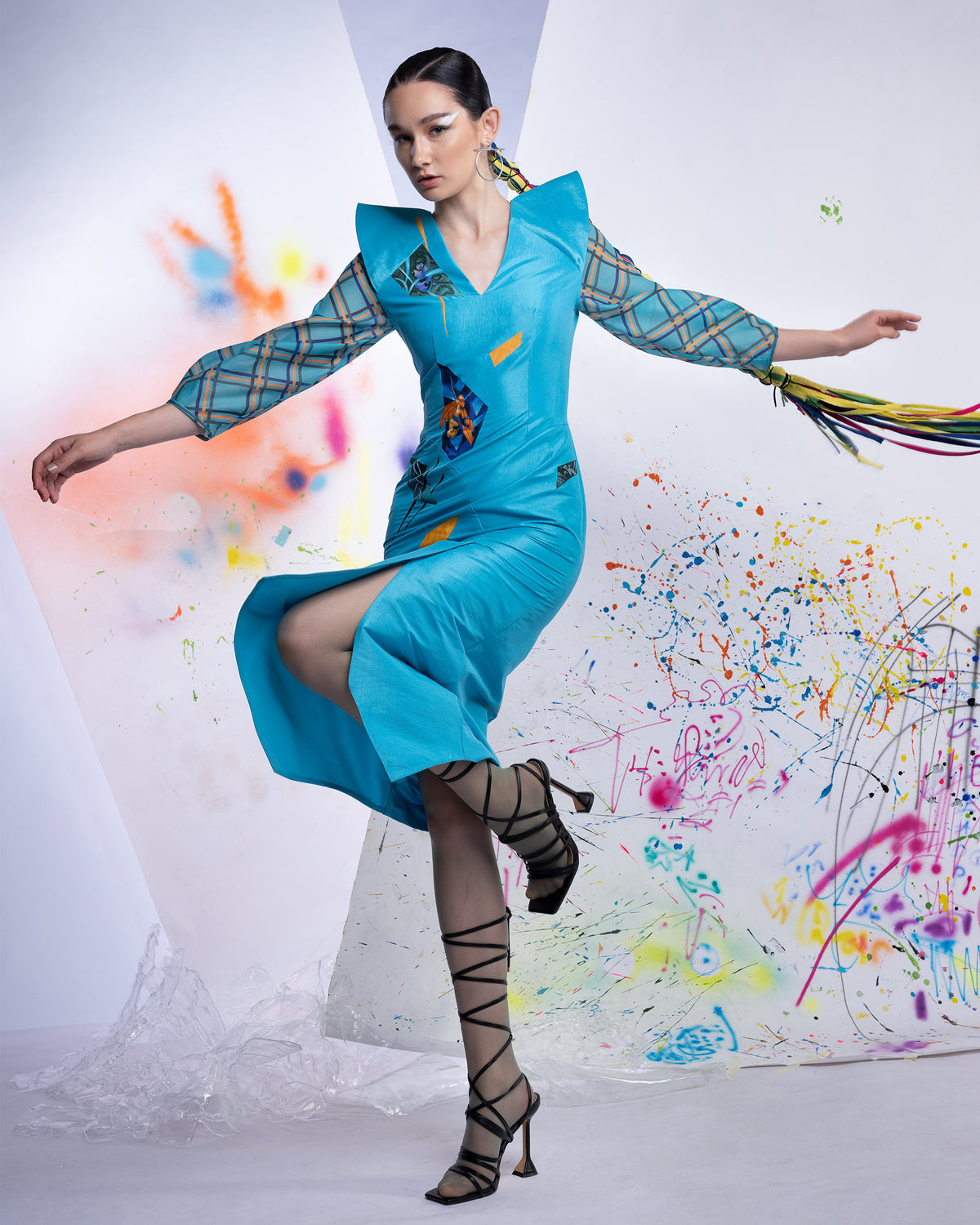 Thời Gian - Đầm Midi Xanh Cyan