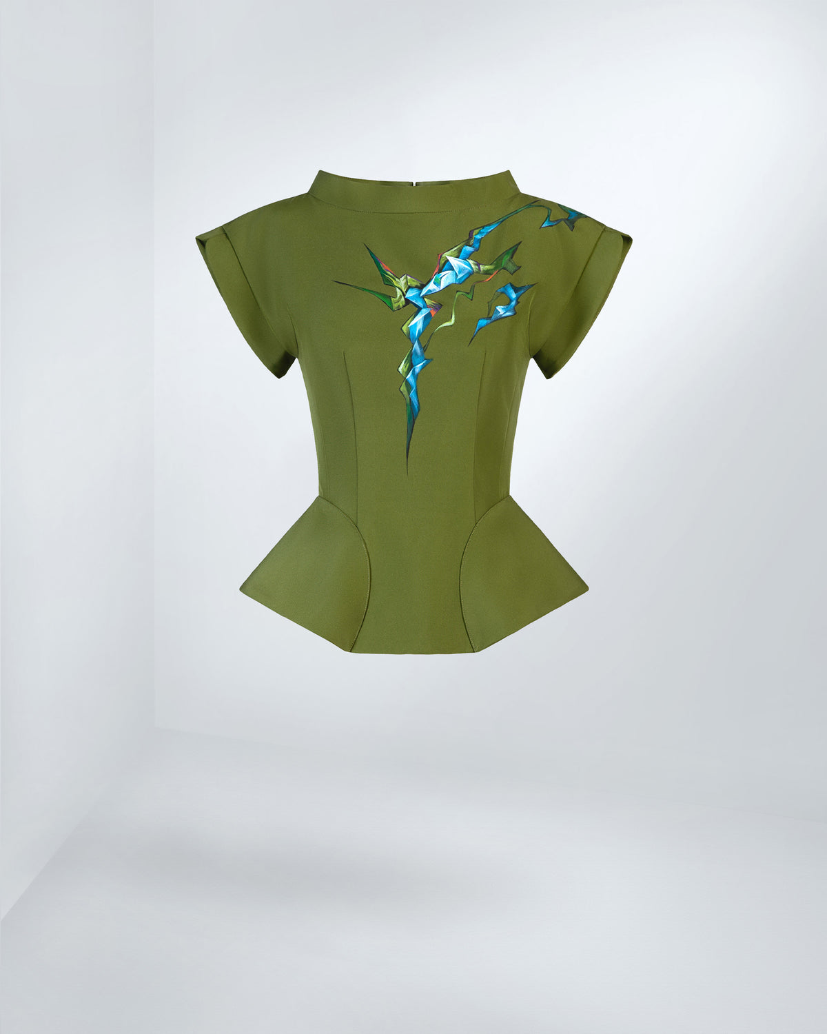 Nứt Vỡ - Áo Peplum Xanh Olive