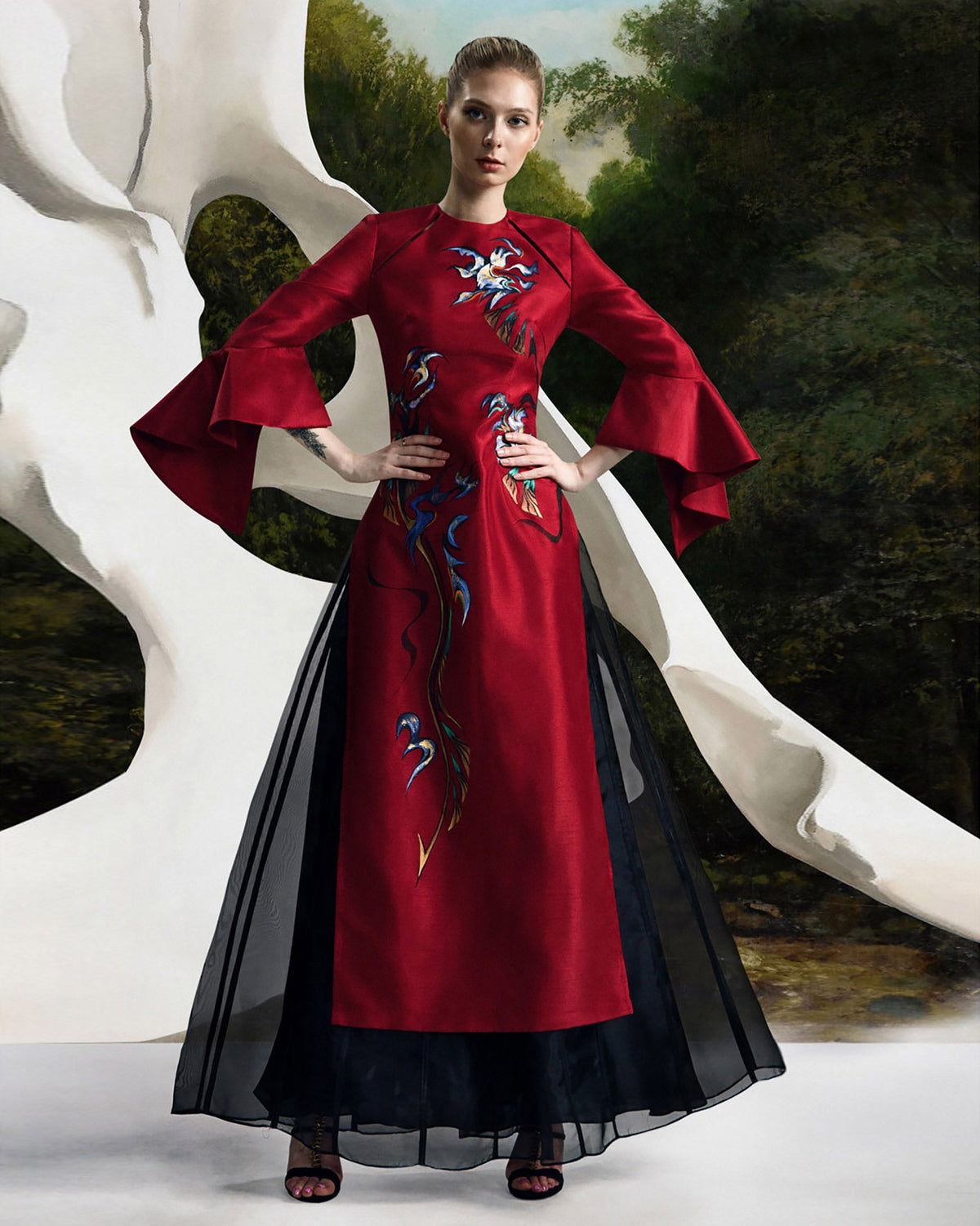 TinyInk-Aoda-Red-Hand-painted-dragon-circle-sleeve