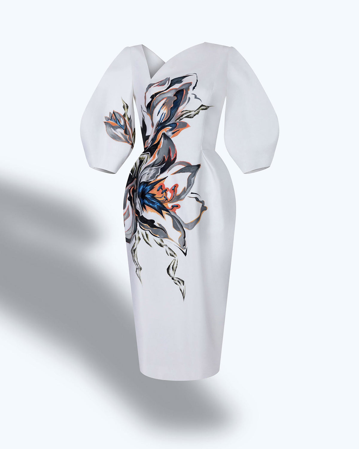 TinyInk-Fall-Winter-20-hand-painted-amaryllis-flower-white-midi-dress-