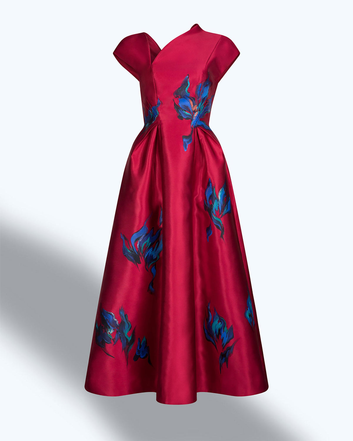 TinyInk-Fall-Winter-20-hand-painted-flowers-Red-midi-dress
