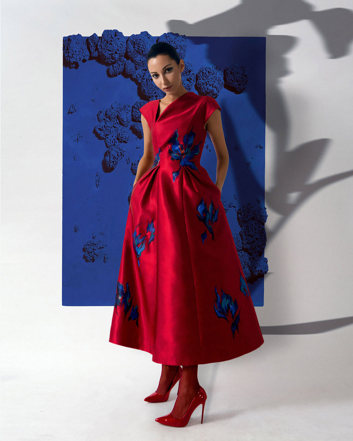 Dancing With The Burning Flowers - Red Evening Dress