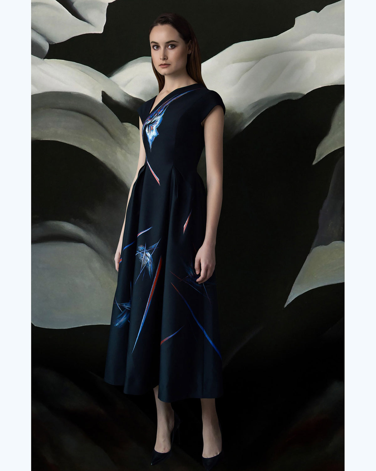 The Softness off Cactus Thorns - Black Midi Dress