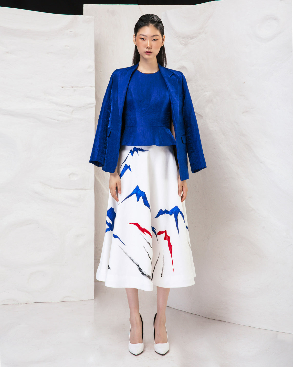 Single-Breasted Viscose Tailored Blazer