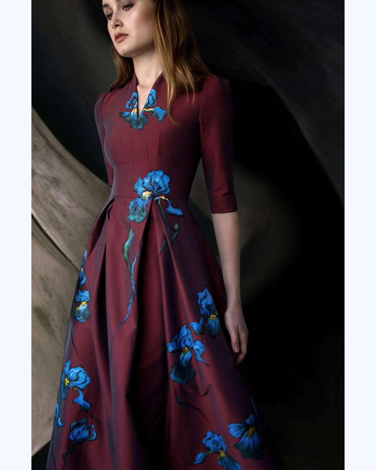 Starry Iris - Red Midi Dress