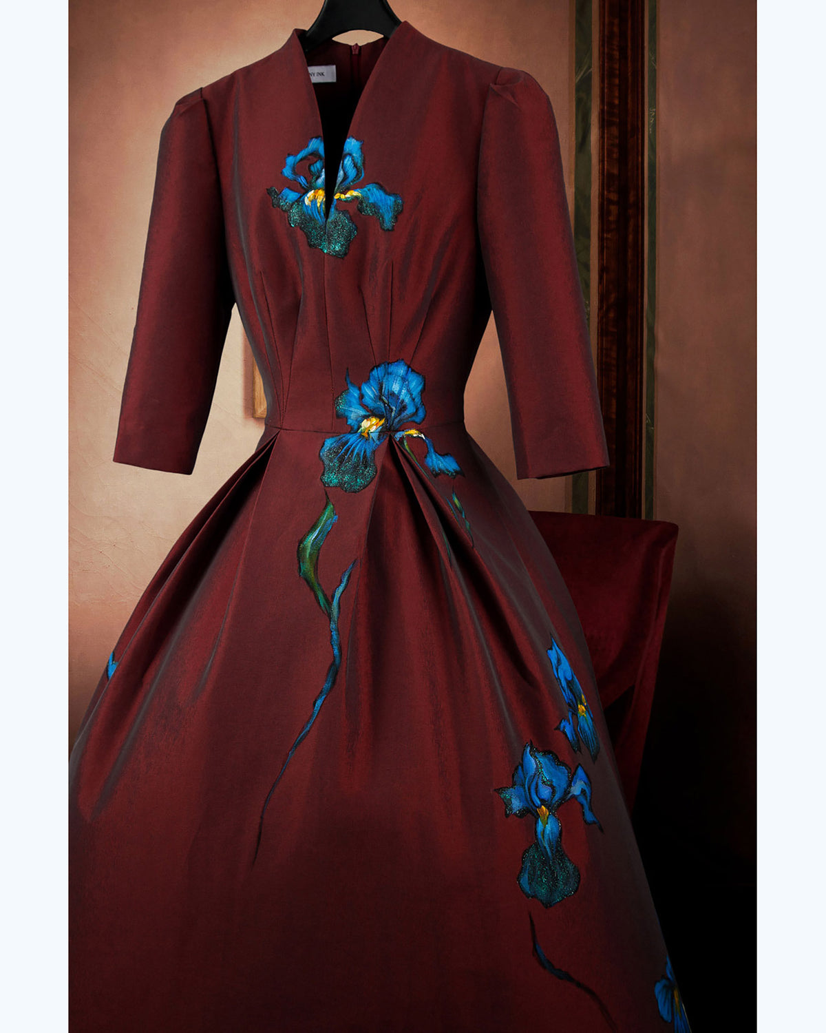 Starry Iris - Red Midi Dress