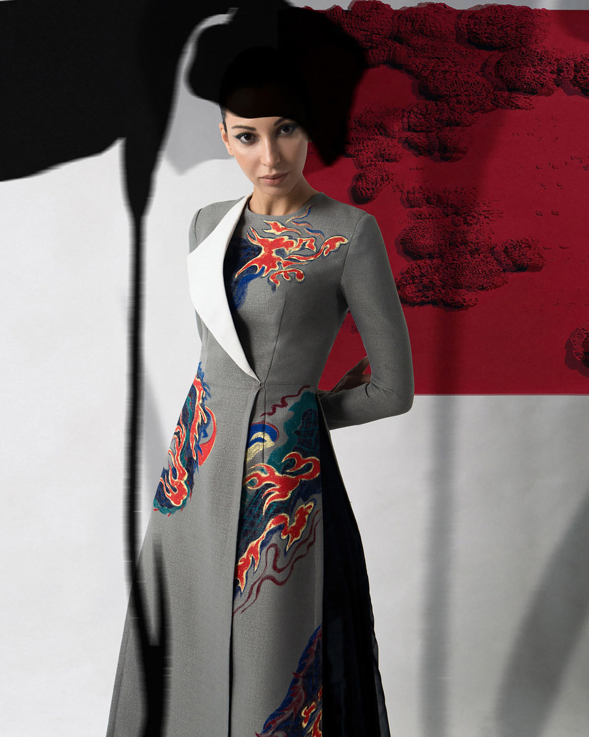 Dragon Abstract-painted Contemporary AoDai