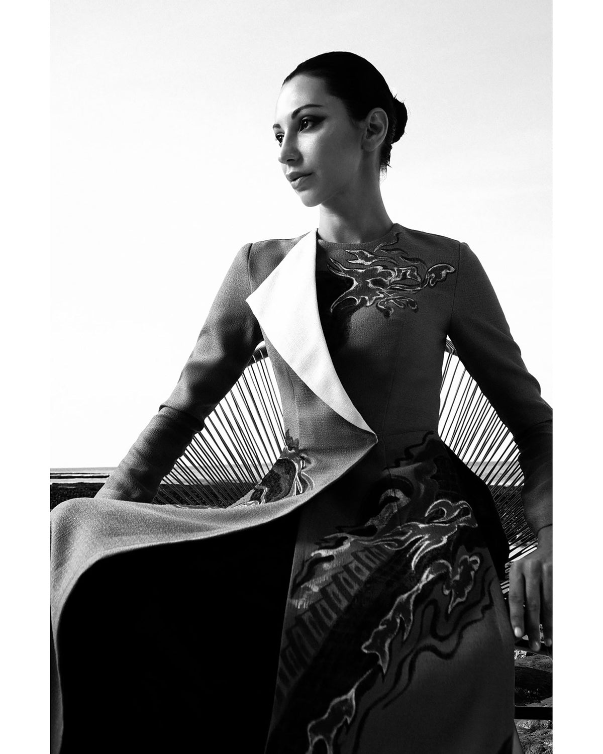 Dragon Abstract-painted Contemporary AoDai