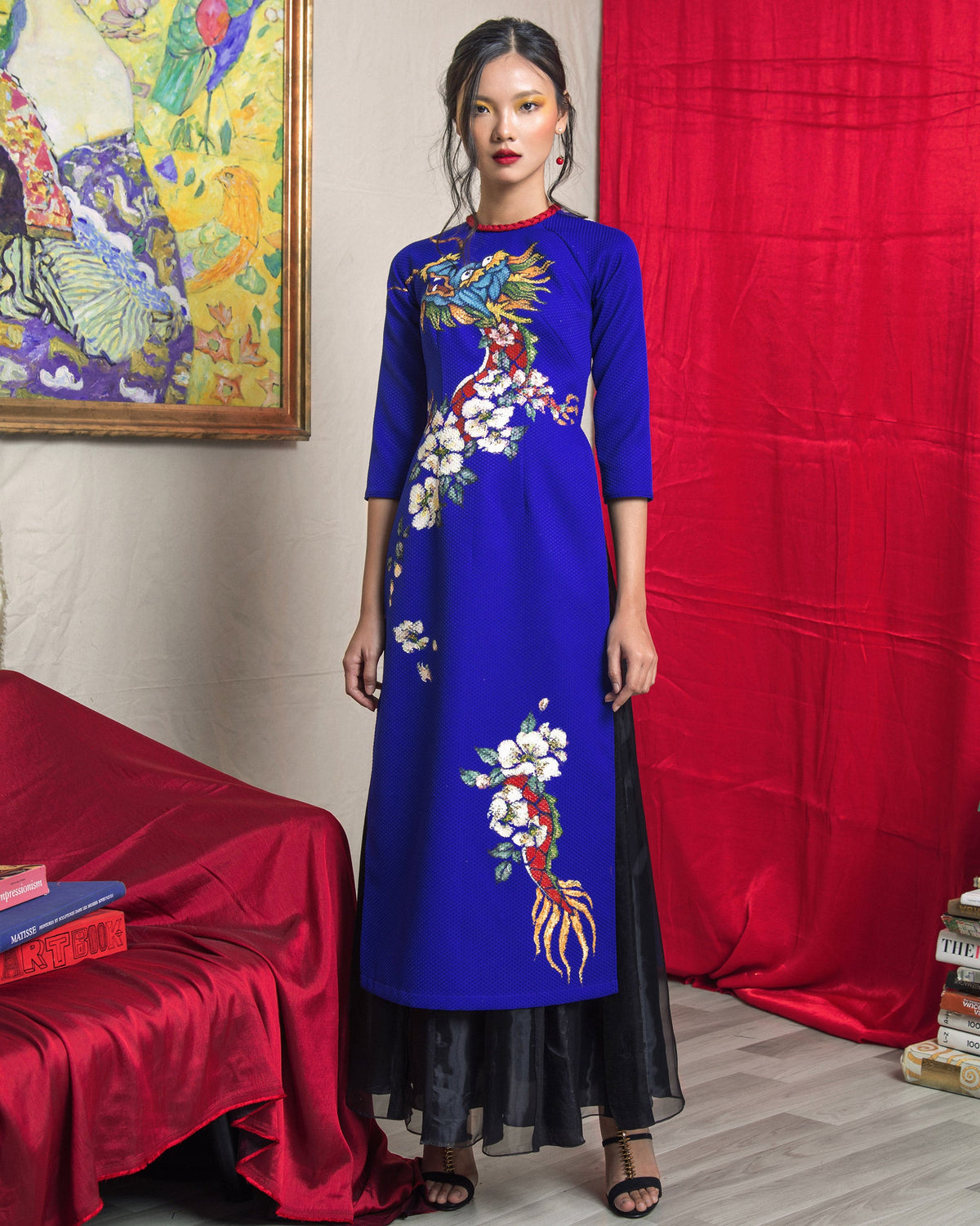 TinyInk-LN18-blue-hand-painted-dragon-aodai