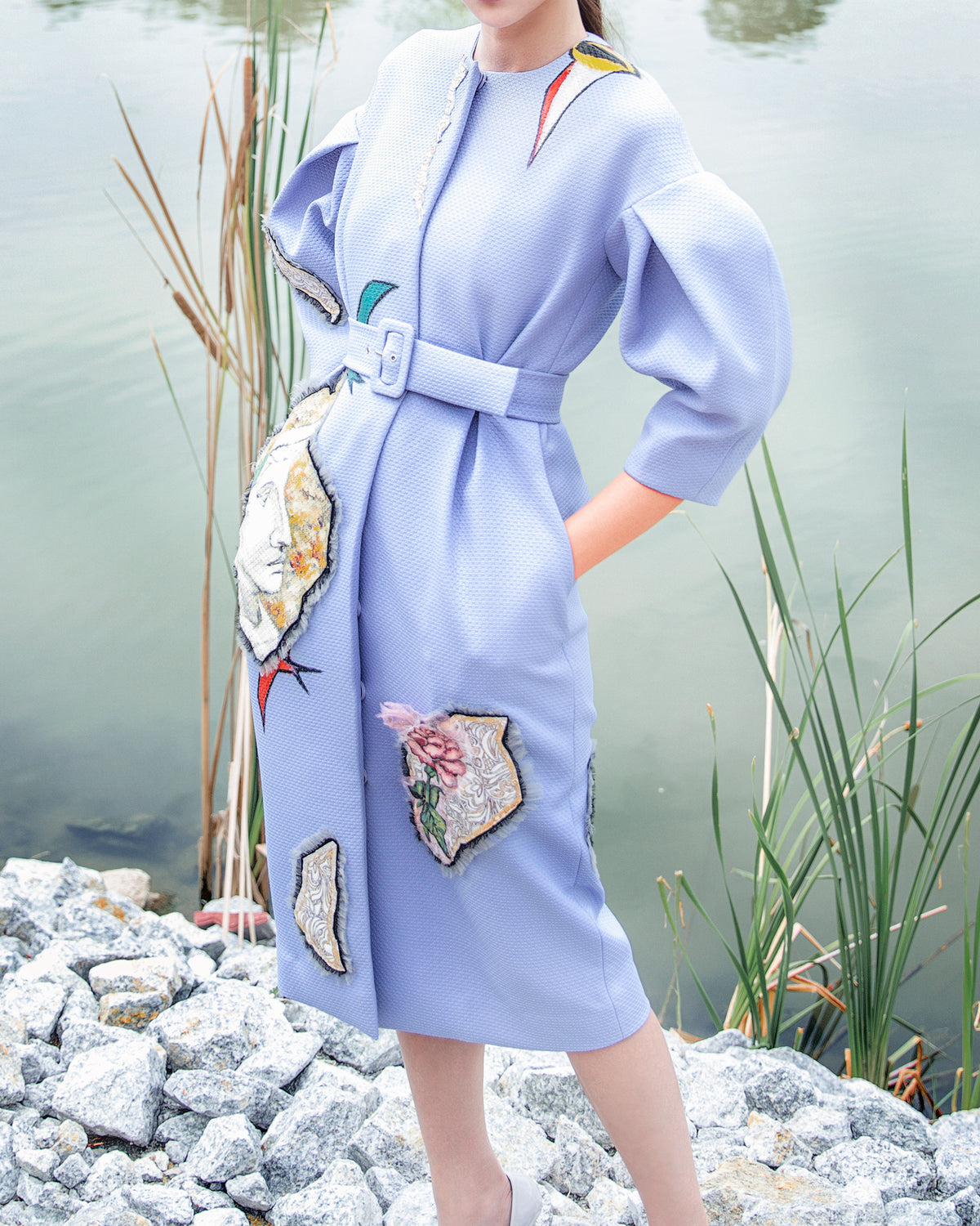 Elysian Dreamscape - Oversized Coat Tay Cấu Trúc