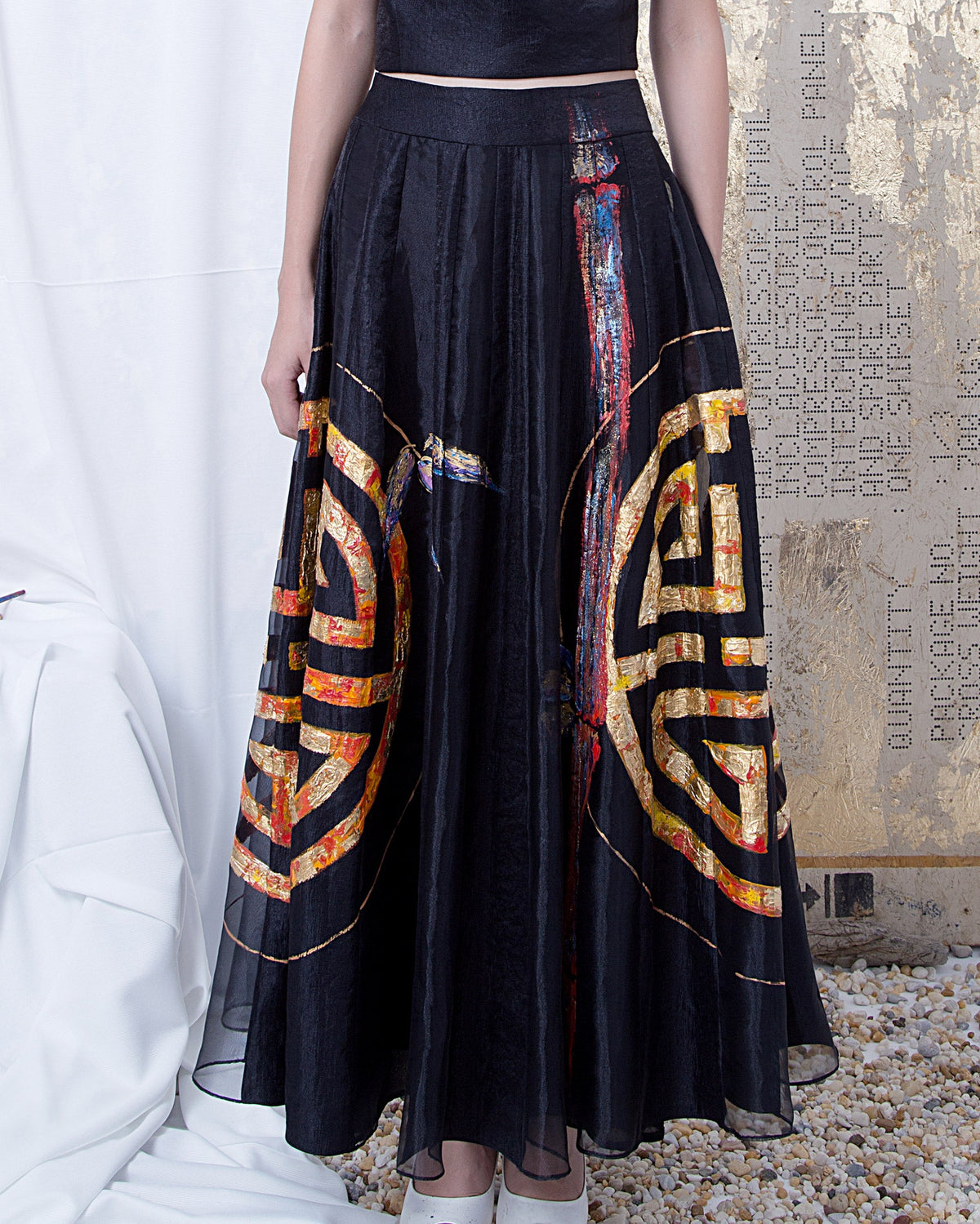 TinyInk-SpringSummer16-black-hand-painted-panel-maxi-skirt