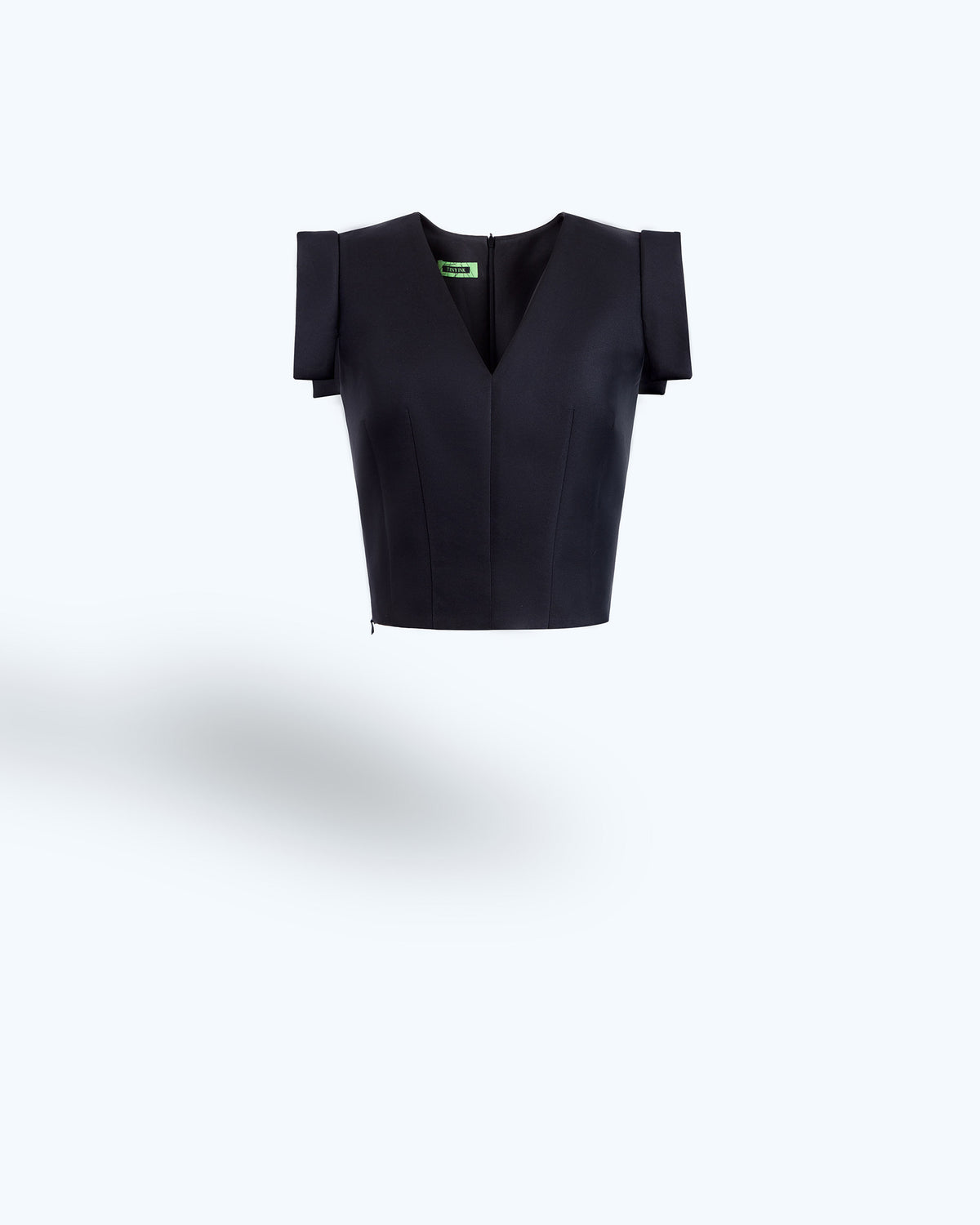 Áo Croptop Taffeta Đen