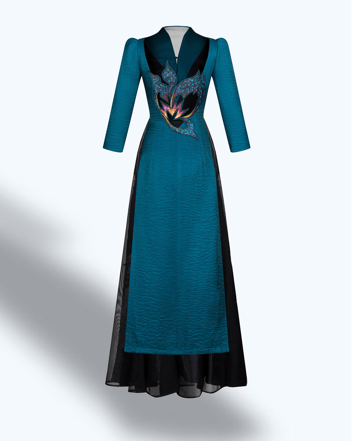 Amaryllis Abstract-painted Prussian Blue Aodai