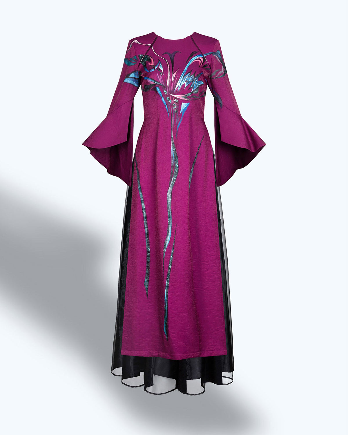 TinyInk-purple-hand-painted-amaryllis-flower-ao-dai