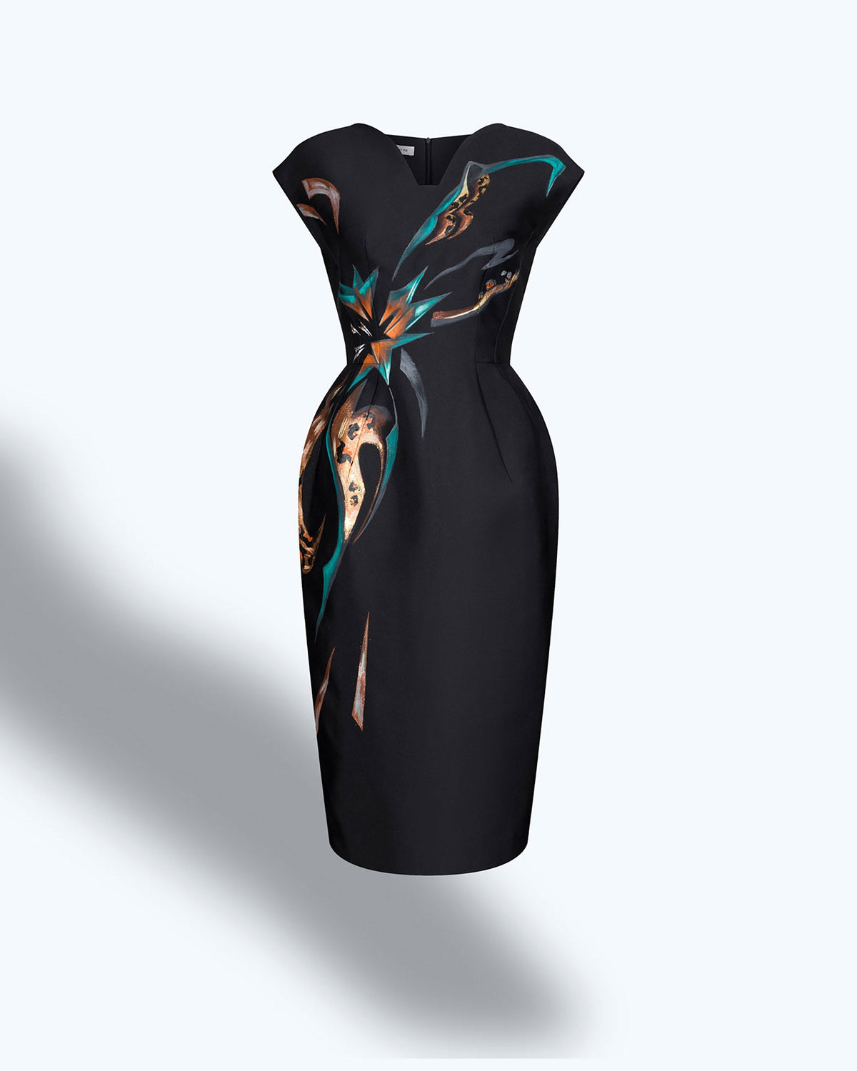 Tinyink-Fallwinter20-Black-hand-painted-leopard-sleeveles-midi-dress
