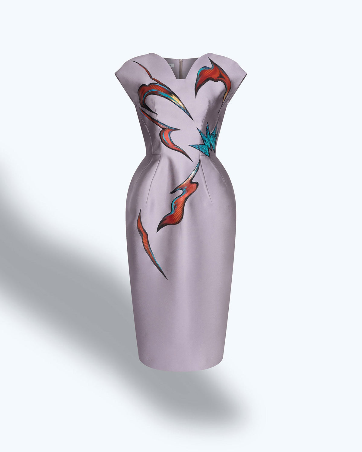 Tinyink-Fallwinter20-grey-hand-painted-flower-midi-dress