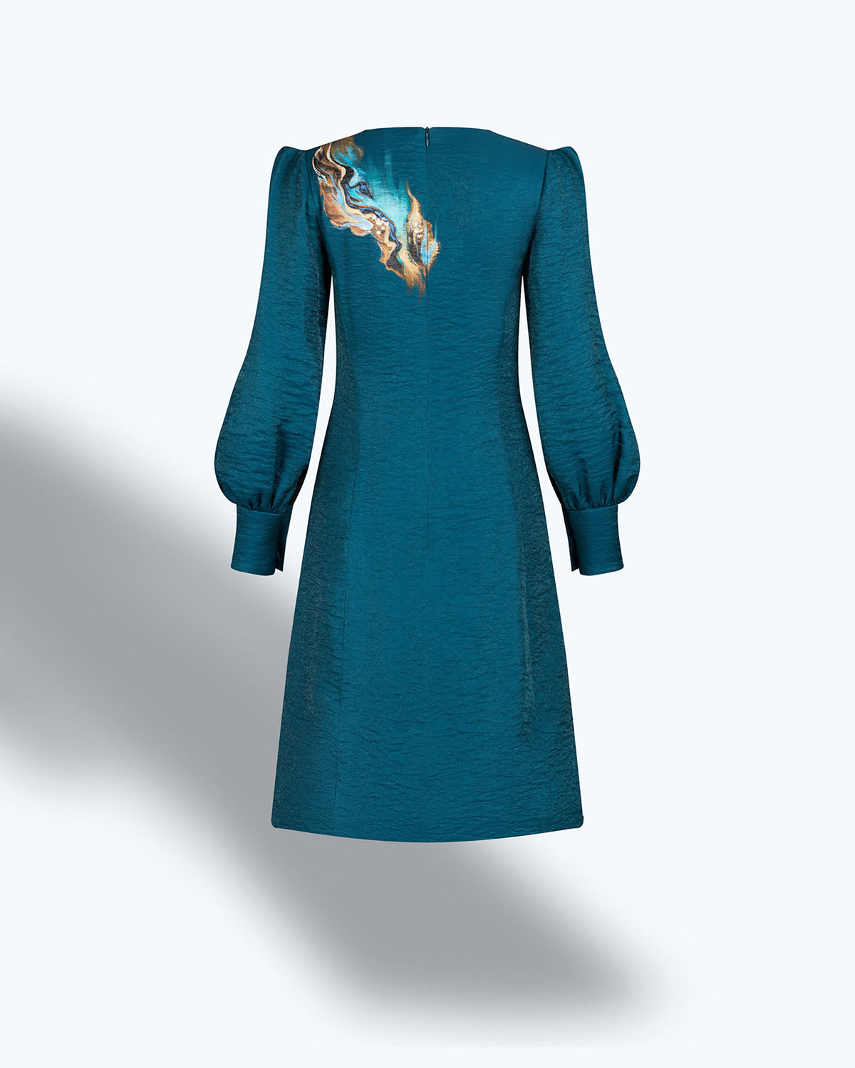 Fountainhead Abstract-painted Puff Sleeve Mini Dress