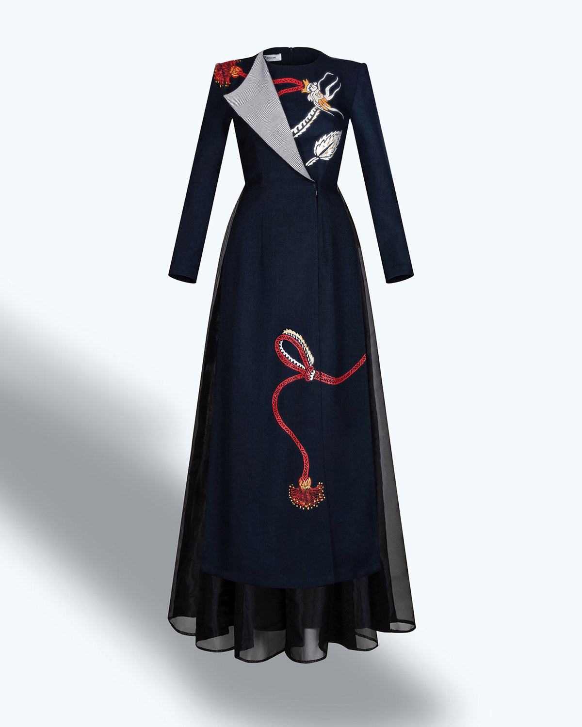 Tinyink-dark-blue-hand-painted-dragon-Ao-dai