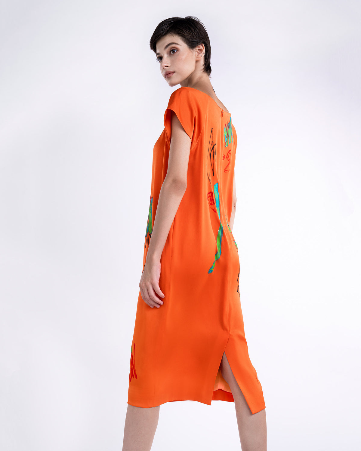 Spontaneous - Orange Cocoon Dress