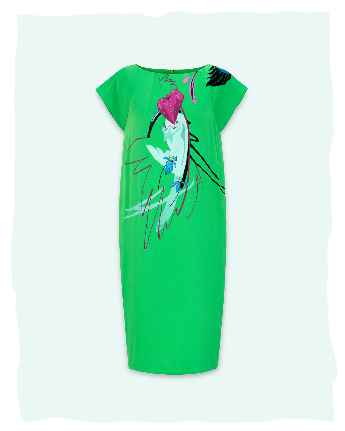 Big Heart - Neon Green Cocoon Dress