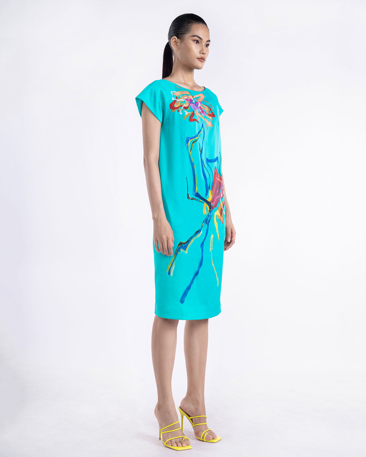 Spontaneous - Turquoise Cocoon Dress