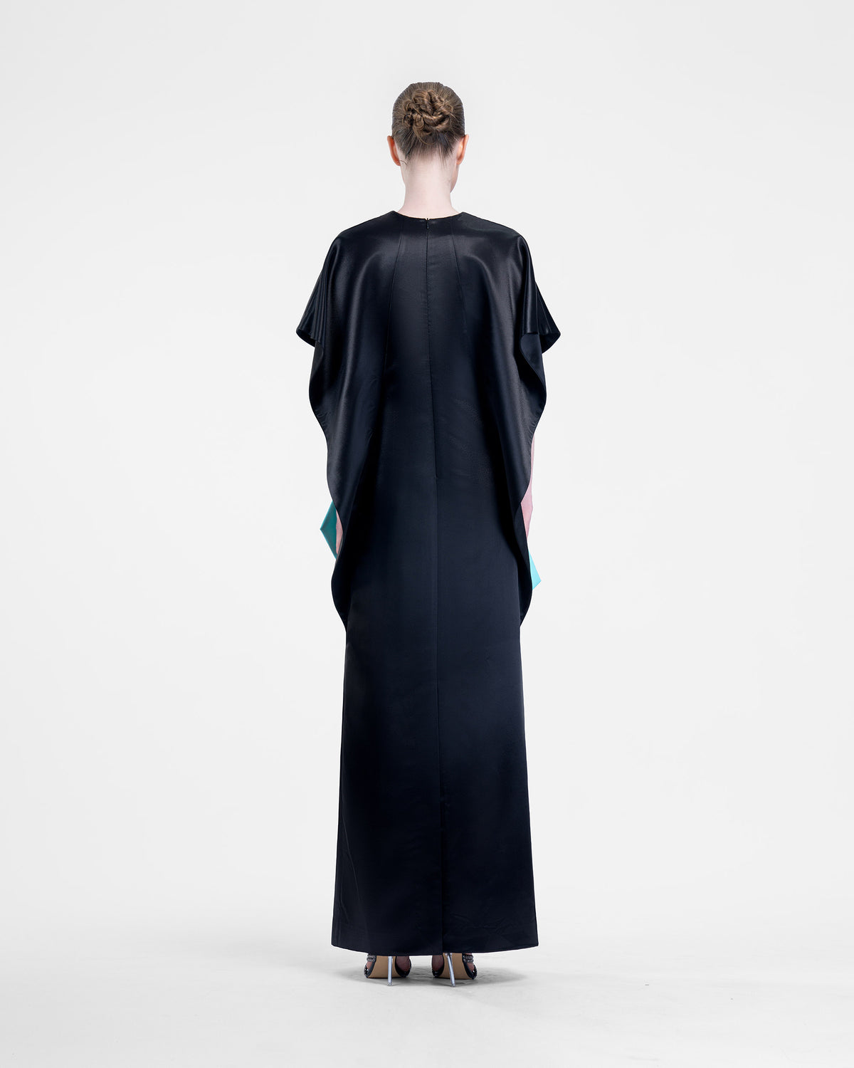 Calla Lily - Cape Sleeves Black Evening Dress