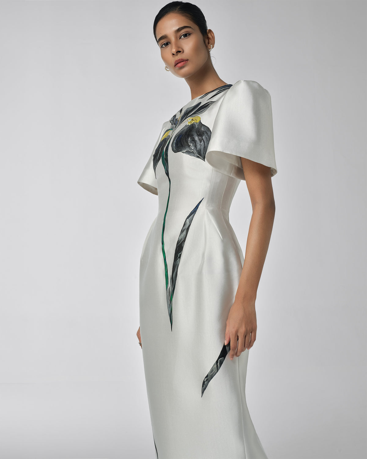 midi inner dress The Inner Flame – Voluminous White Pegged Midi Dress Made to Measure