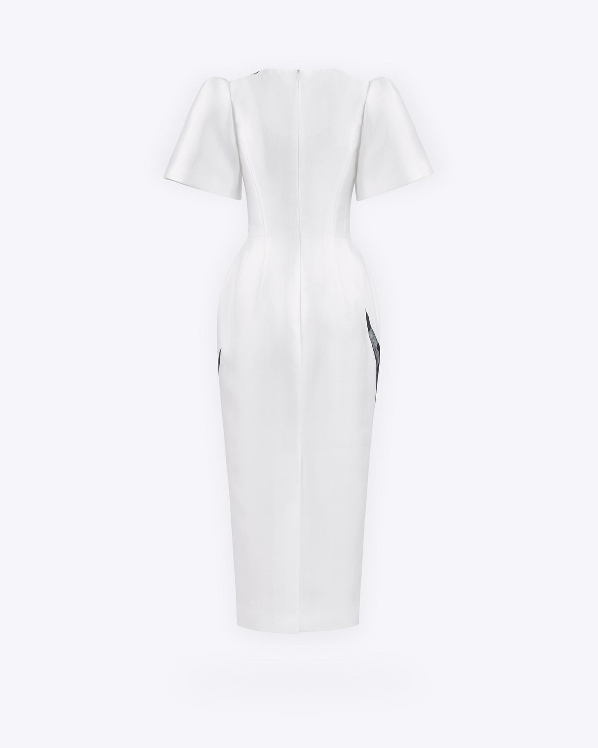 The Inner Flame – Voluminous White Pegged Midi Dress Made to Measure