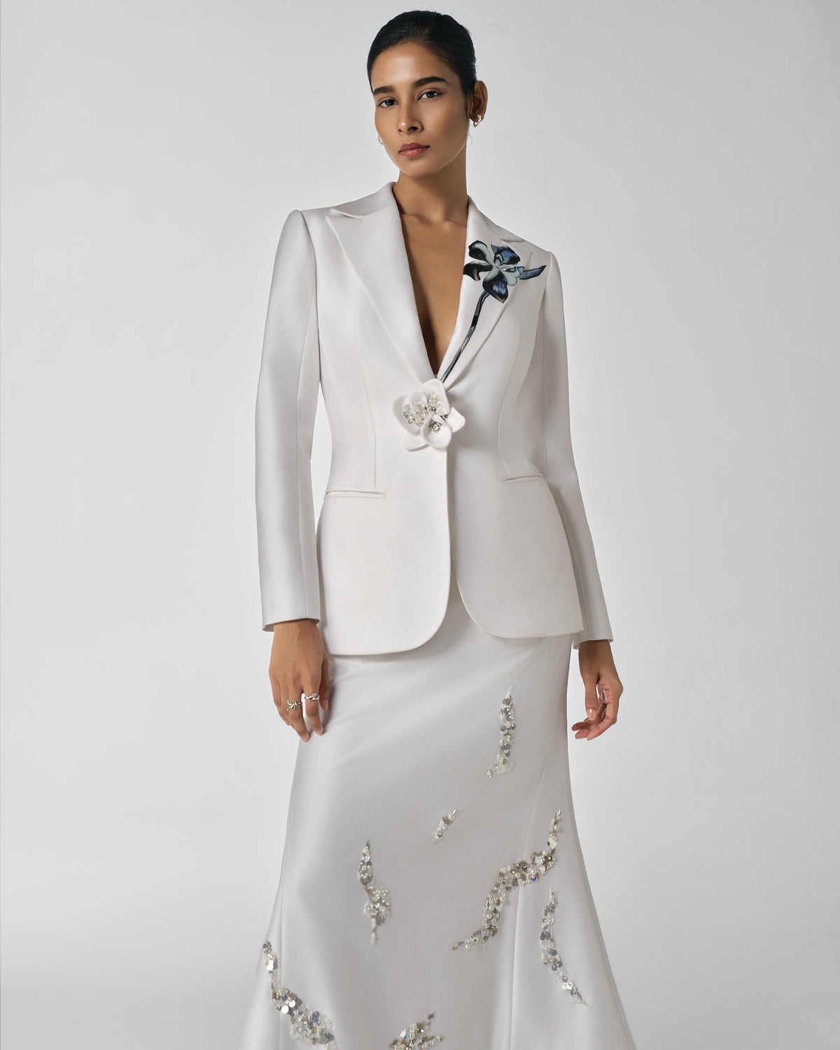 The Shadow - White Orchid Sculpted Blazer