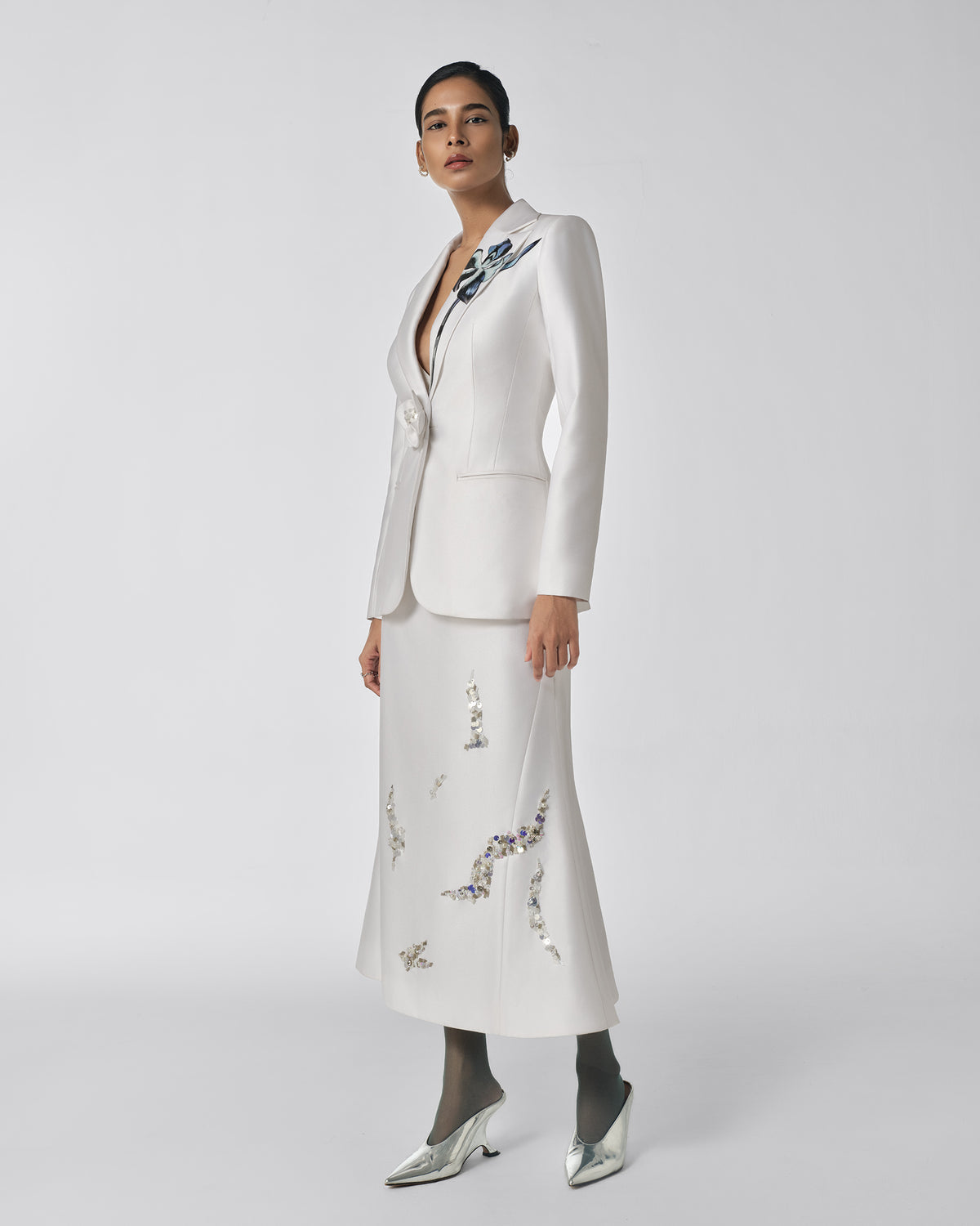 The Shadow - White Orchid Sculpted Blazer