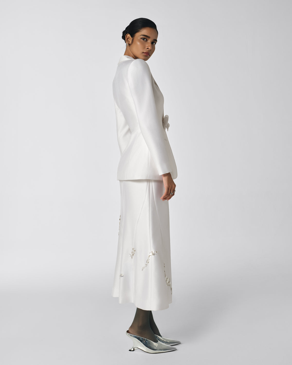The Shadow - White Orchid Sculpted Blazer