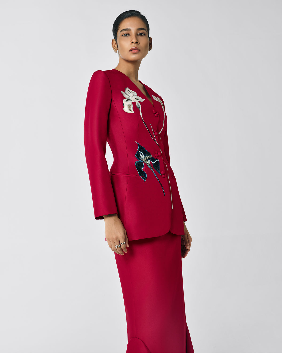 The Iris Waltz – Burgundy Red Blazer