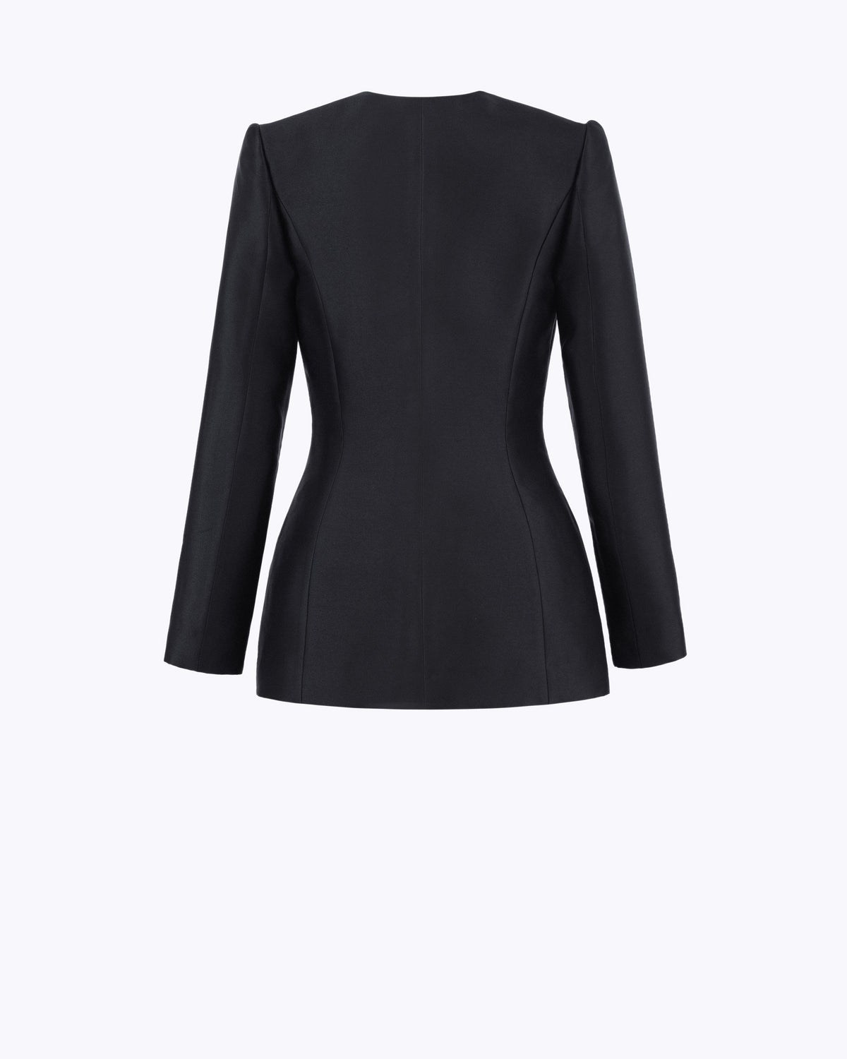 Stillness Bloom - Charcoal Black Sculpted Jacket