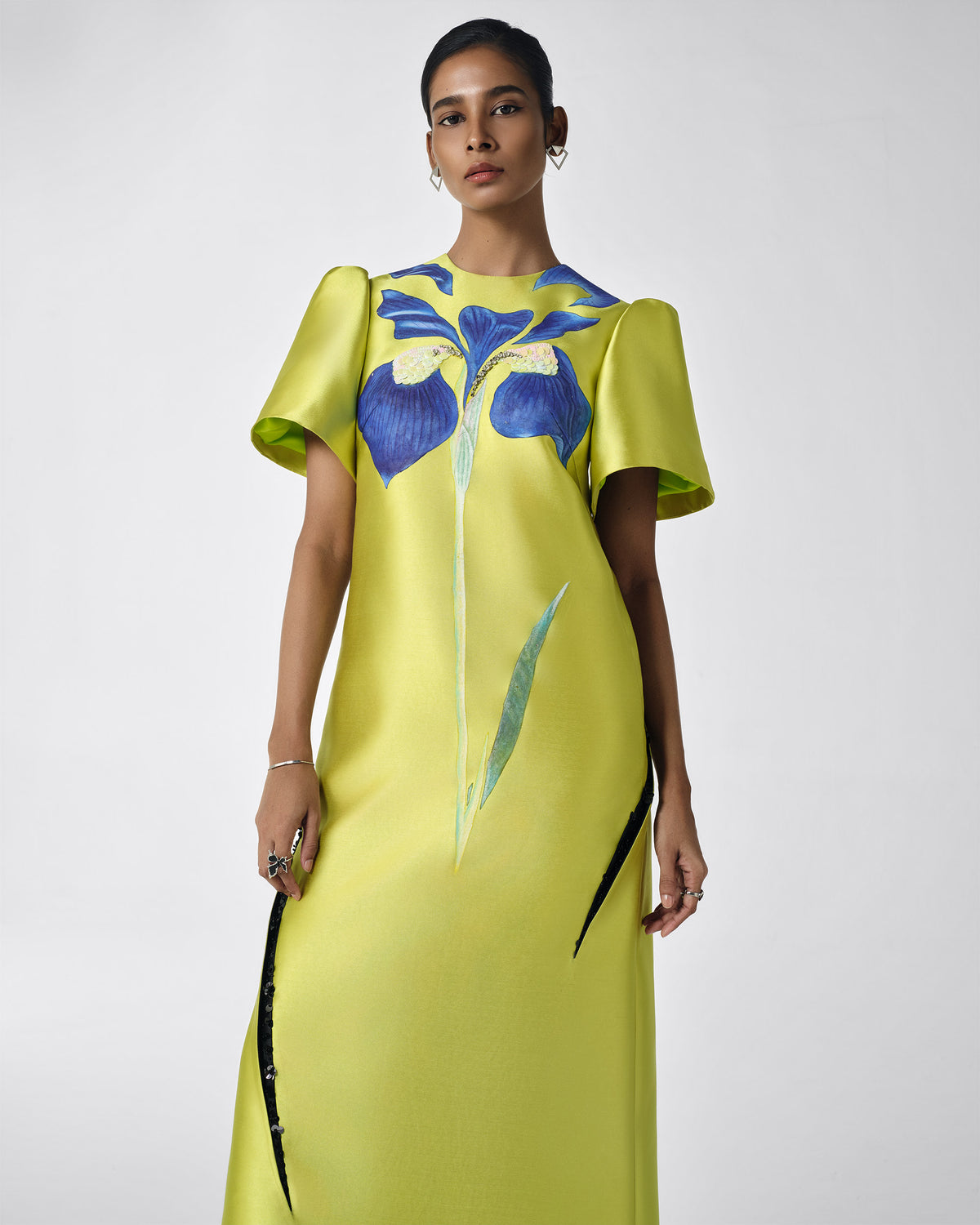 The Iris Song – Voluminous Sleeve Citron Yellow Maxi Dress