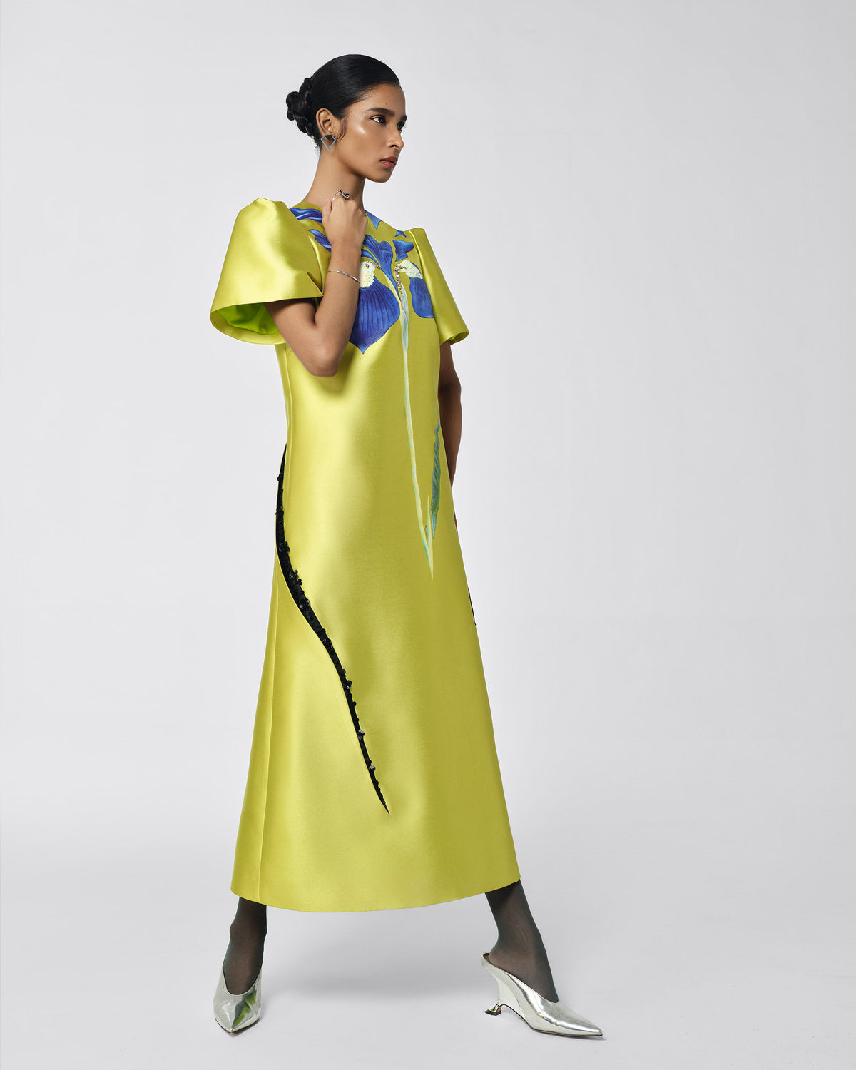 The Iris Song – Voluminous Sleeve Citron Yellow Maxi Dress