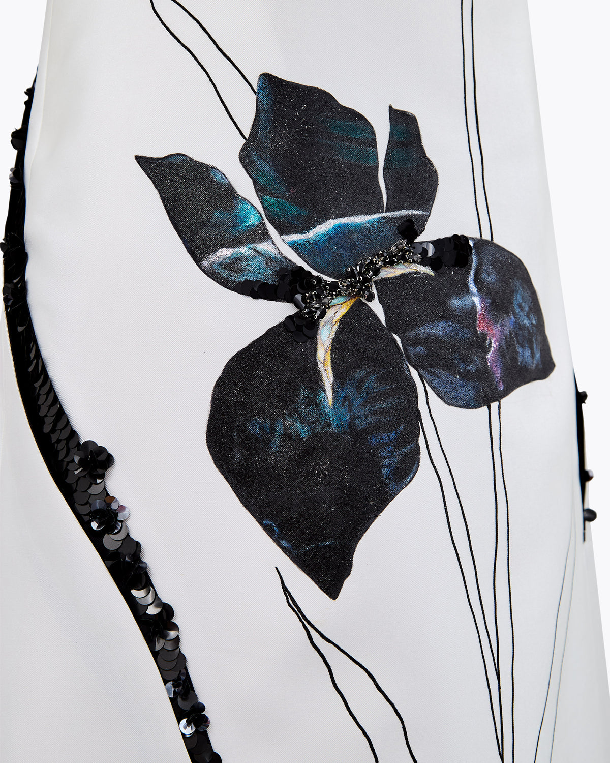 Self-Portrait – Black Iris in White Maxi Dress