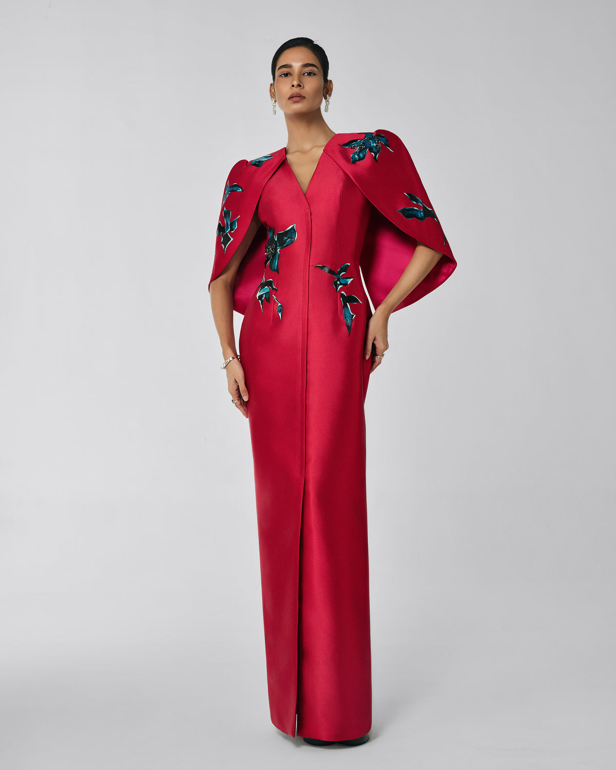 The Invisible Curves - Crimson Orchid Gown Dress
