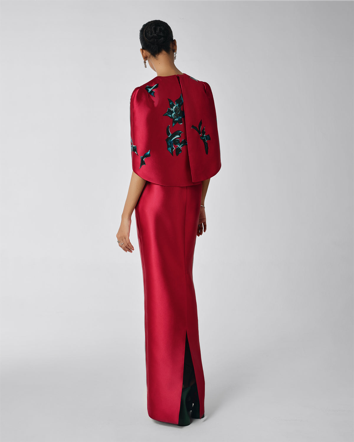 The Invisible Curves - Crimson Orchid Gown Dress