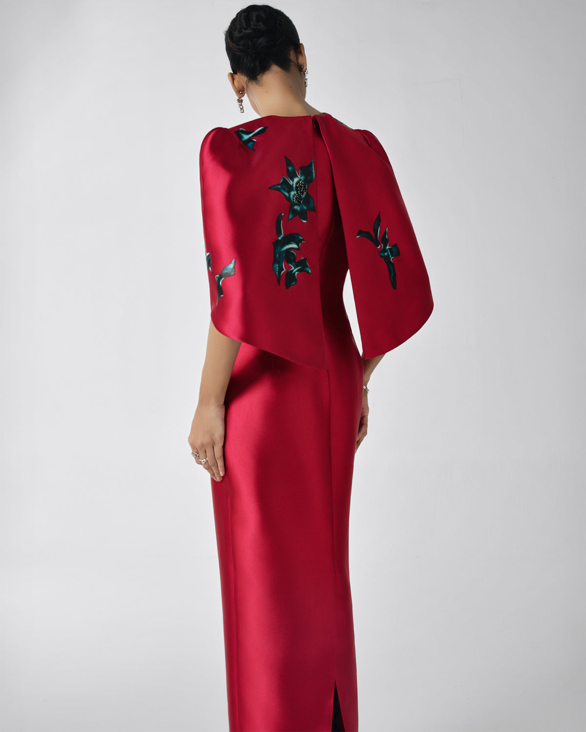 The Invisible Curves - Crimson Orchid Gown Dress
