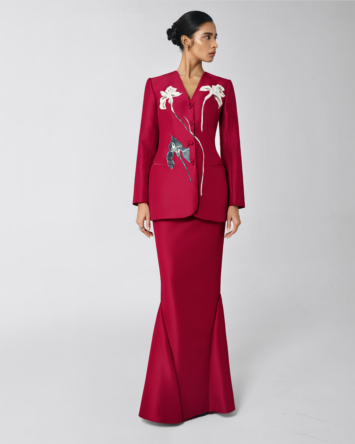 Iris Waltz – Mermaid Burgundy Red Maxi Skirt