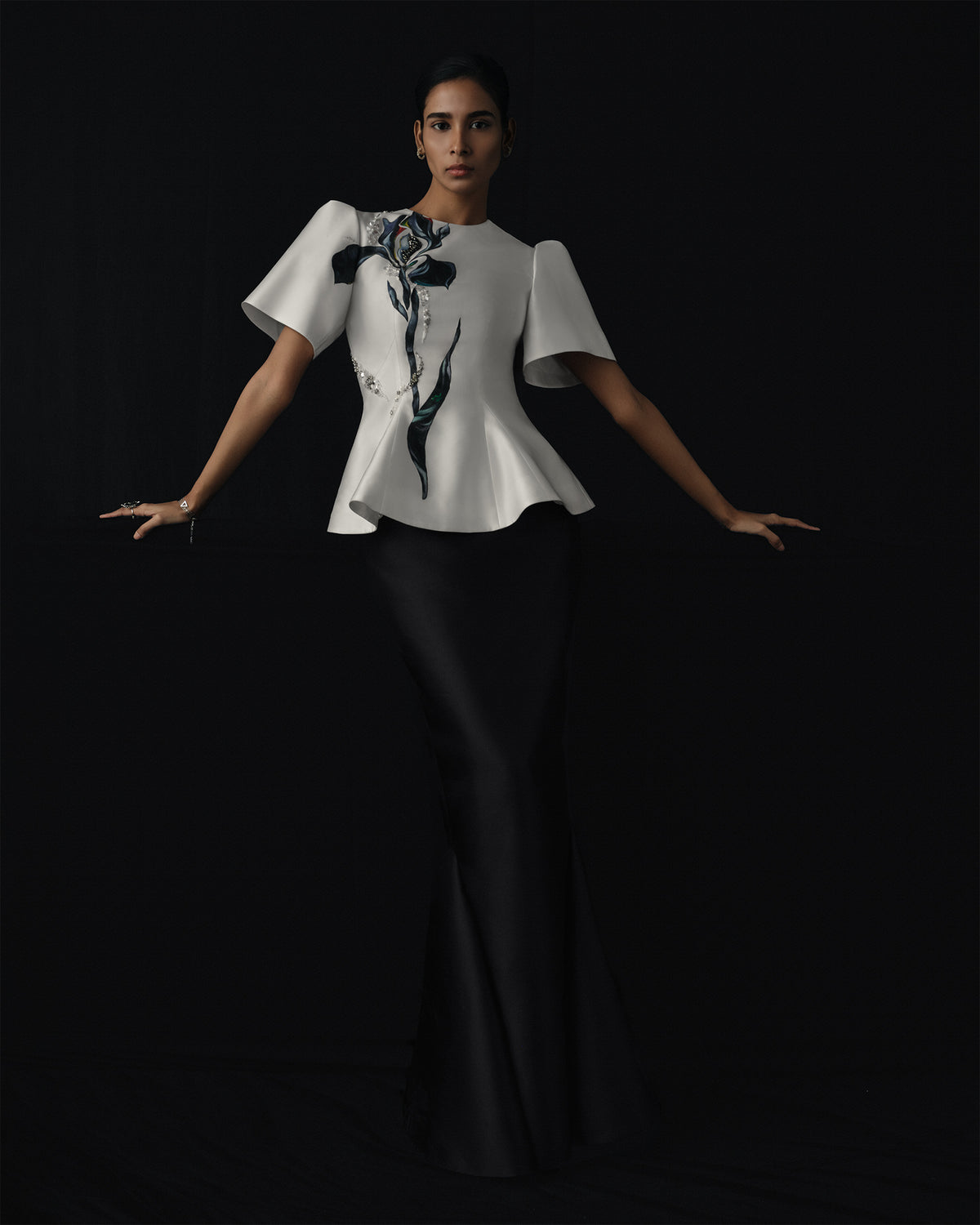 Stillness – Mermaid Charcoal Black Maxi Skirt