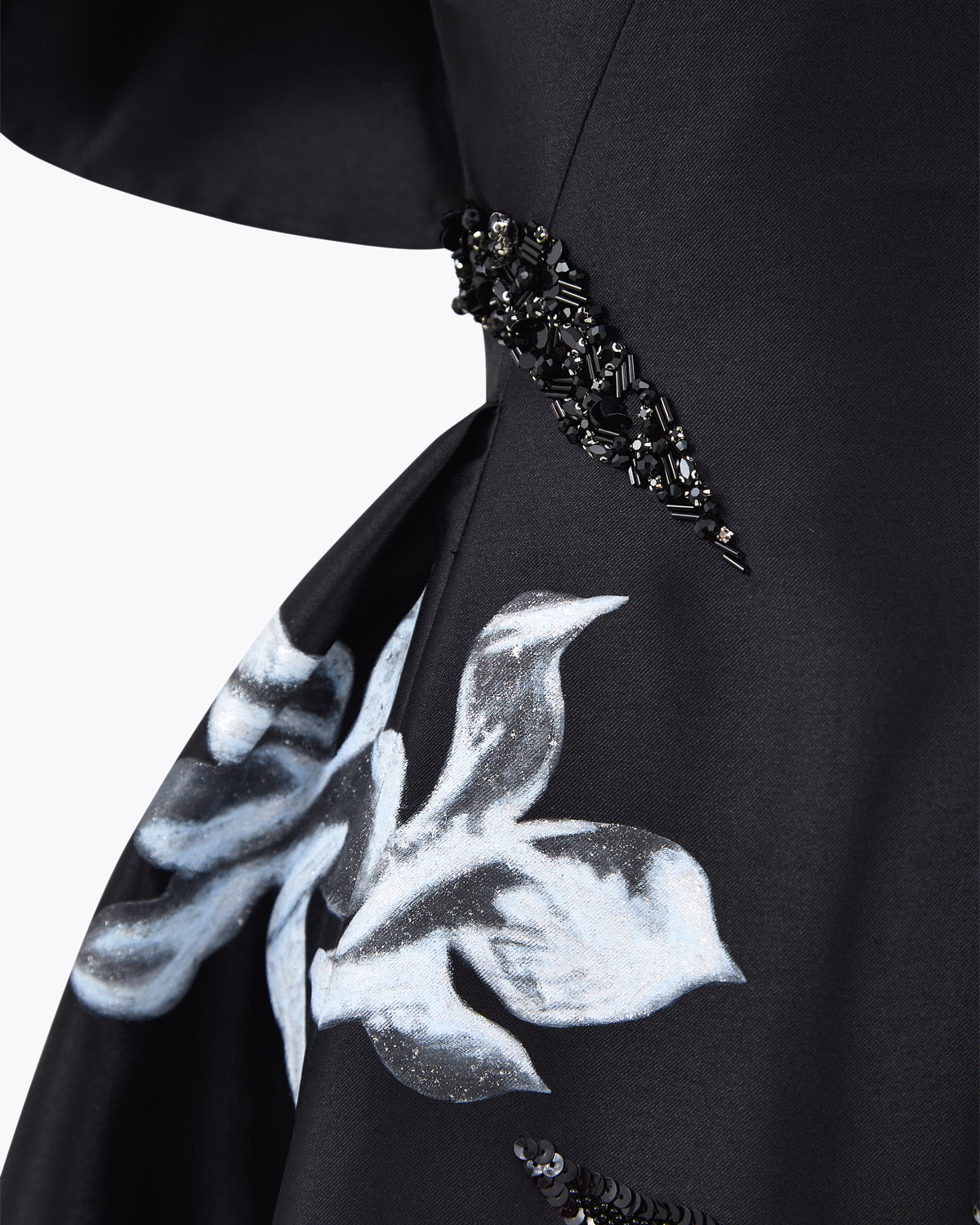 Moonlight Sonata - Orchid Charcoal Black Midi Dress