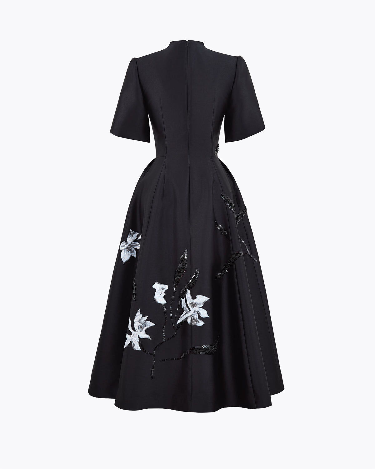Moonlight Sonata - Orchid Charcoal Black Midi Dress