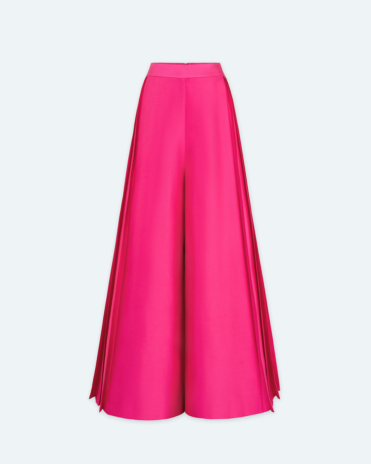 Pleated Panel Wide-leg Pink Trousers