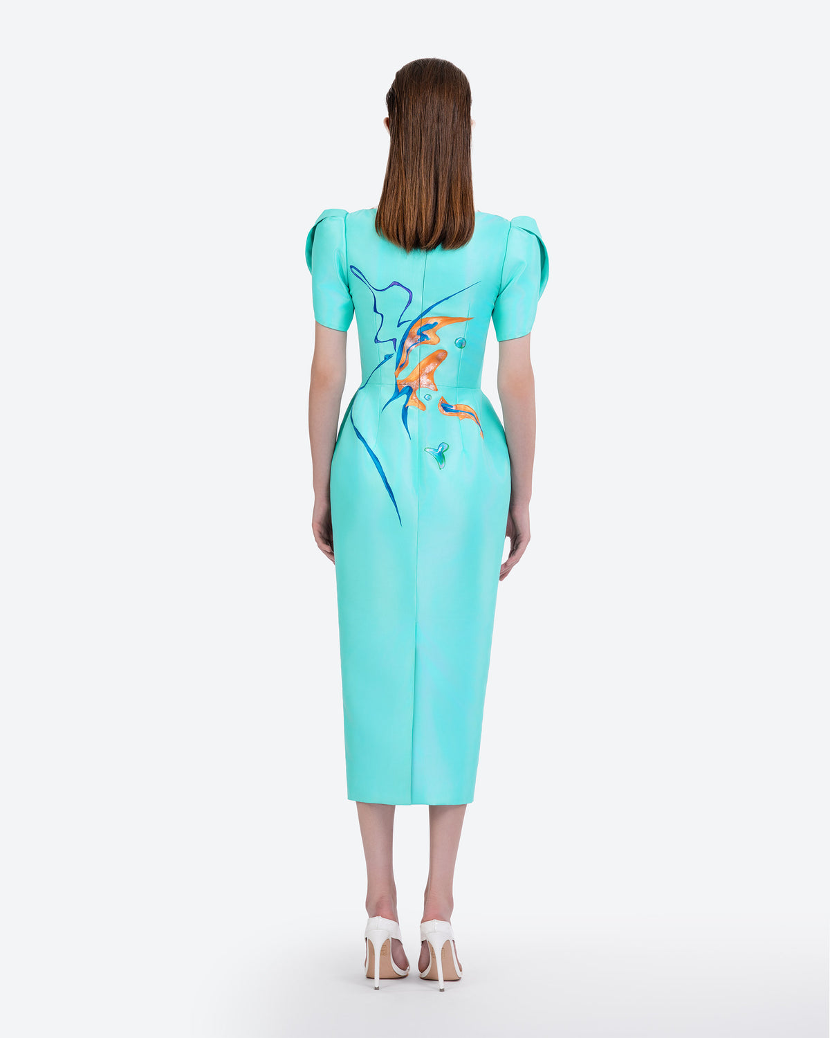 Azalea - Turquoise Zibeline Midi Dress